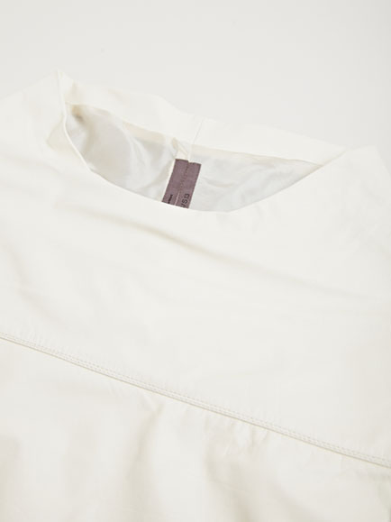 Rick owens Womens Leather Crater Blouson Top in White | Lyst