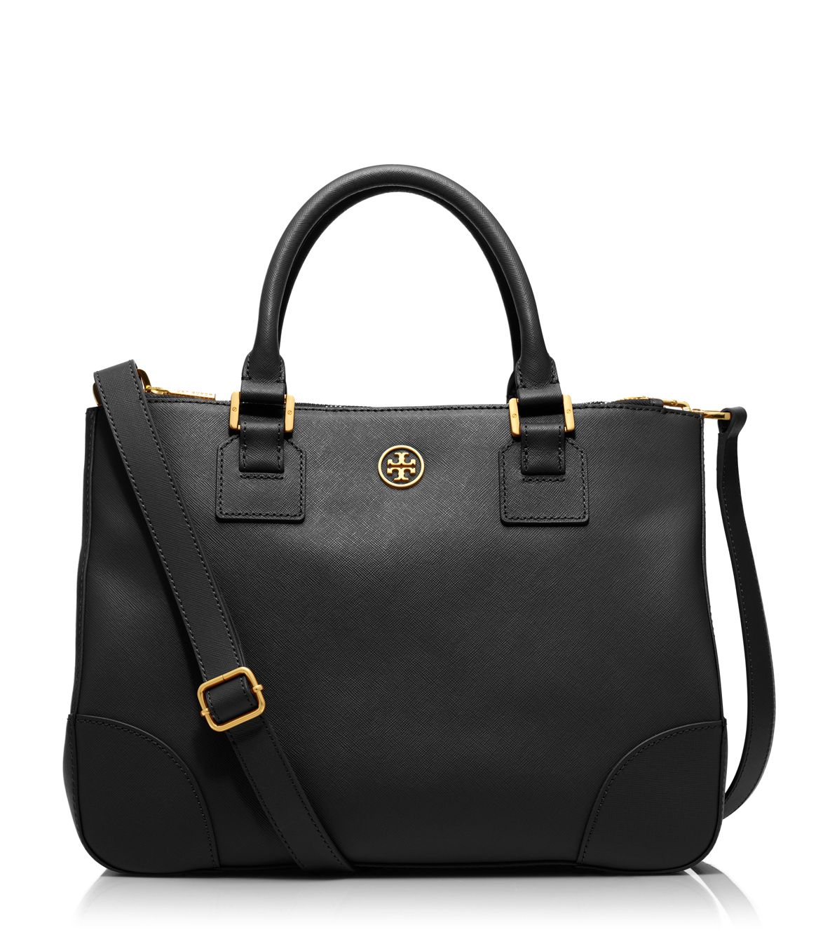 Lyst - Tory Burch Robinson Double Zip Tote in Black