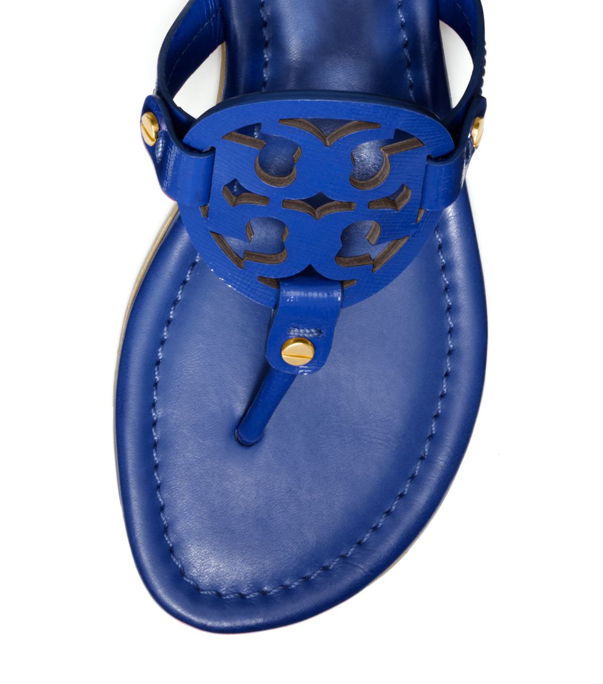 Lyst - Tory burch Patent Leather Miller Sandal in Blue
