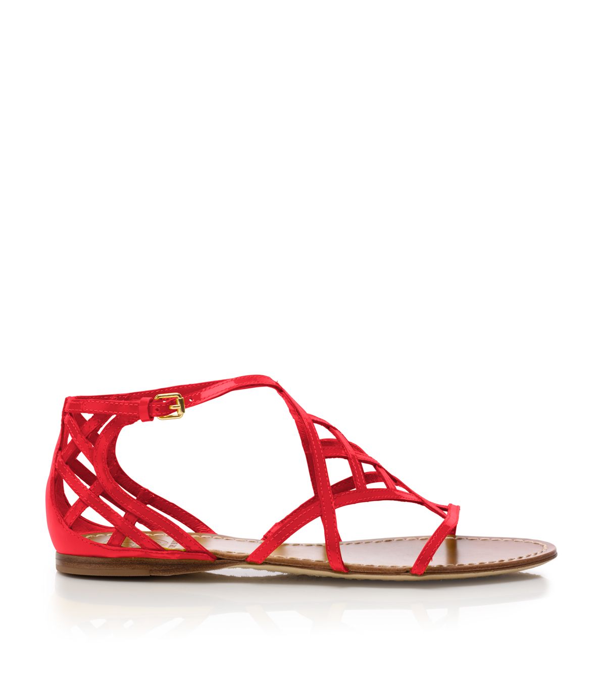 Lyst - Tory burch Amalie Patent Leather Sandal in Red