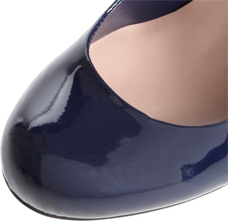 Dune Patent Leather Stiletto Heel Court Shoes in Blue ( navy) | Lyst