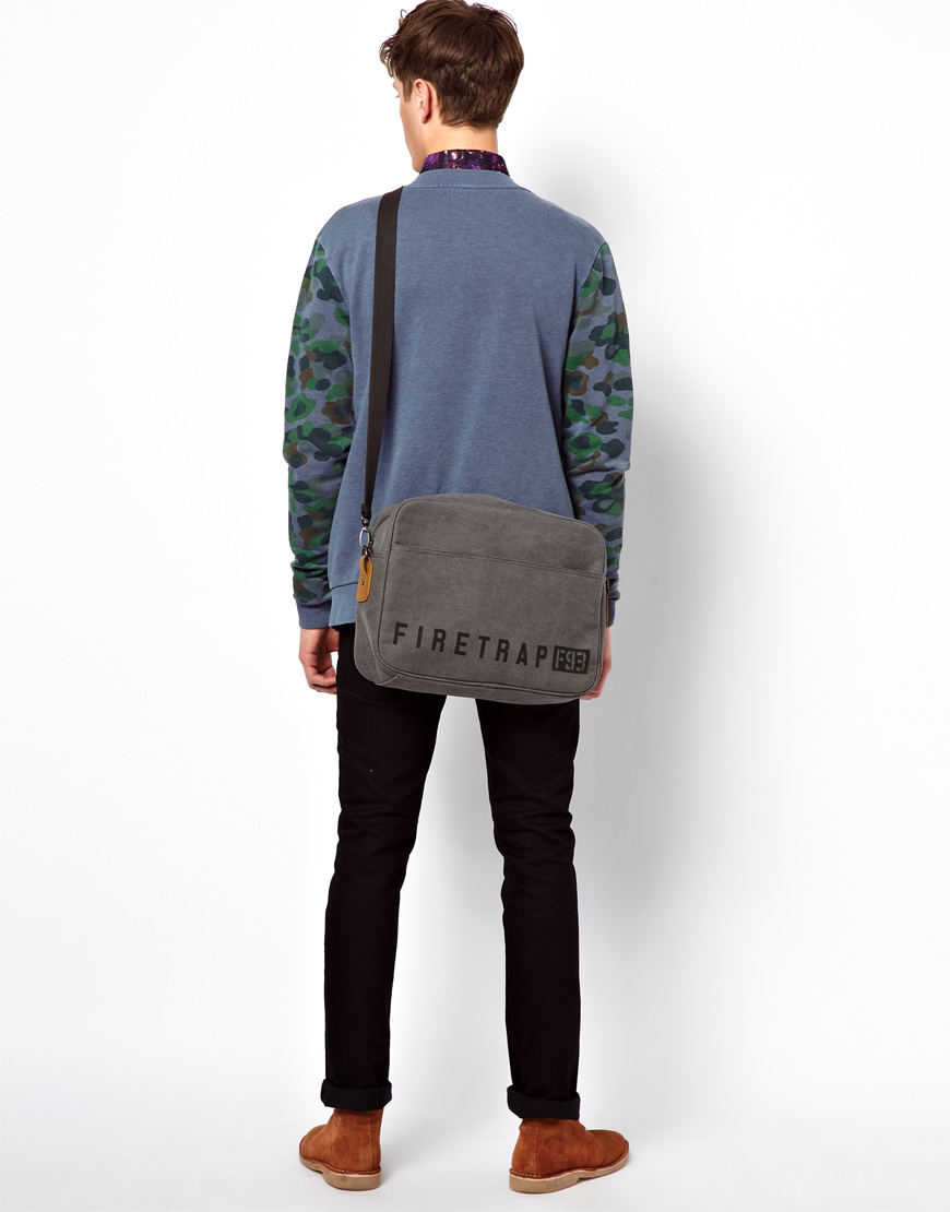 Lyst French Connection Firetrap Messenger Bag in Gray for Men