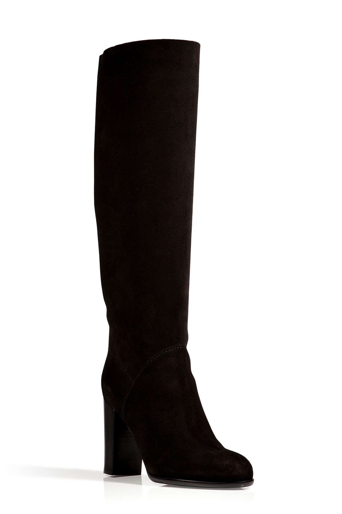 Sergio Rossi Suede Tall Boots In Reversed Black in Black | Lyst
