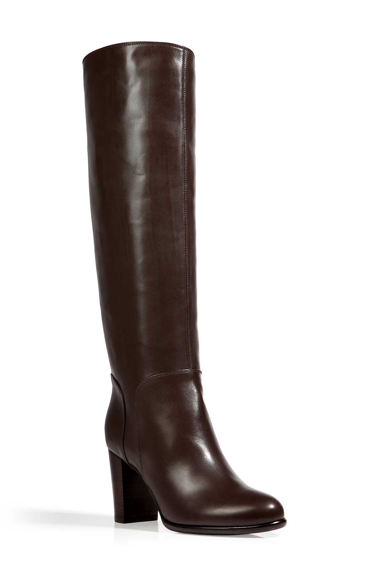 Sergio Rossi Leather Tall Boots in Ebony in Brown - Lyst