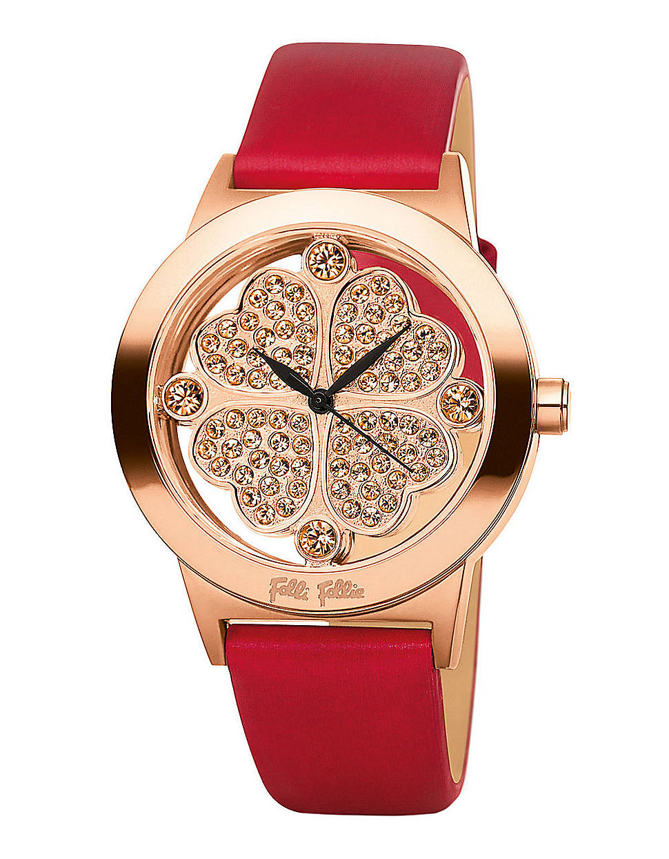 Folli Follie Ladies Heart 4 Heart Rose Gold Watch in Red | Lyst