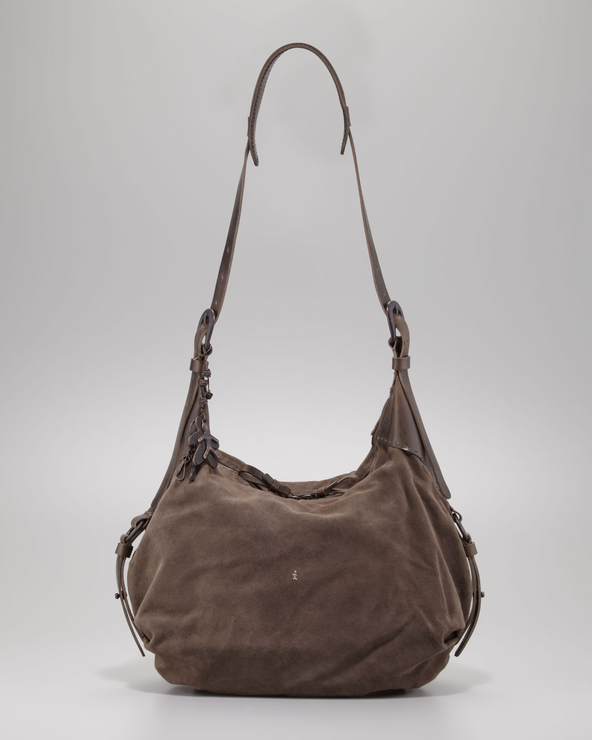 Lyst Henry Beguelin Suede Messenger Bag In Gray Gallery