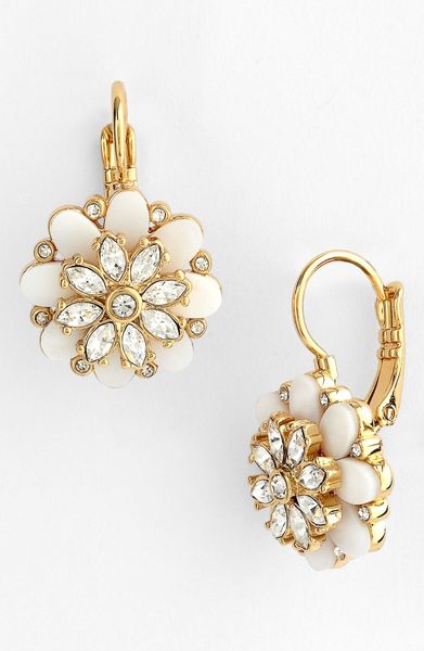 Kate Spade Bungalow Bouquet Drop Earrings in Gold (cream multi/ clear ...