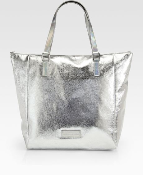 Marc By Marc Jacobs Take Me Foil Tote in Silver (silver foil) | Lyst
