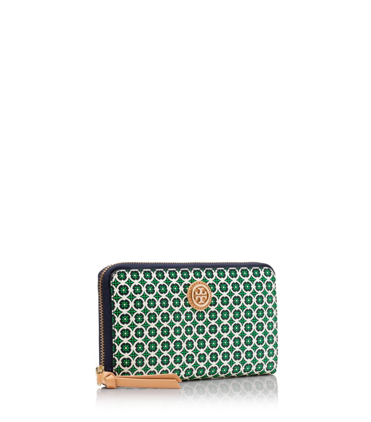 Lyst Tory Burch Halland Zip Continental Wallet in Green
