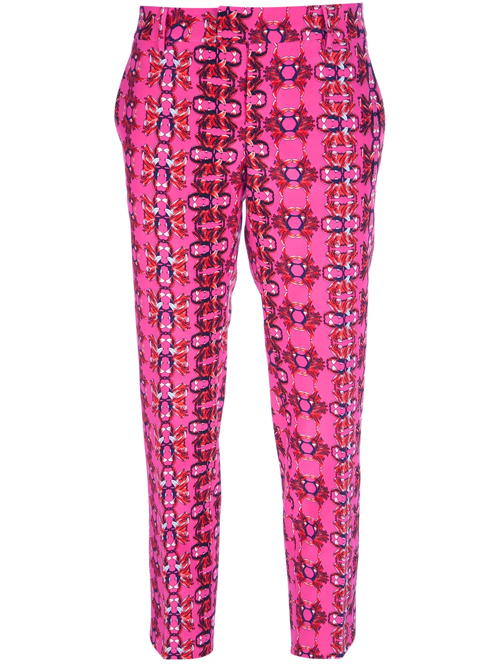 pink floral trousers