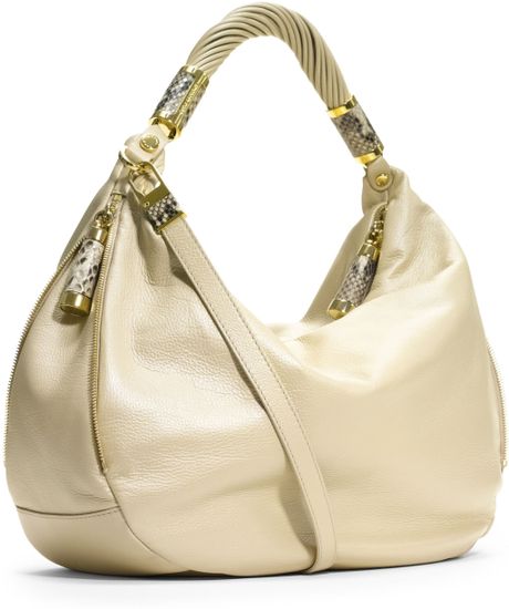 Michael Kors Large Tonne Crescent Hobo in Beige (SHELL) | Lyst