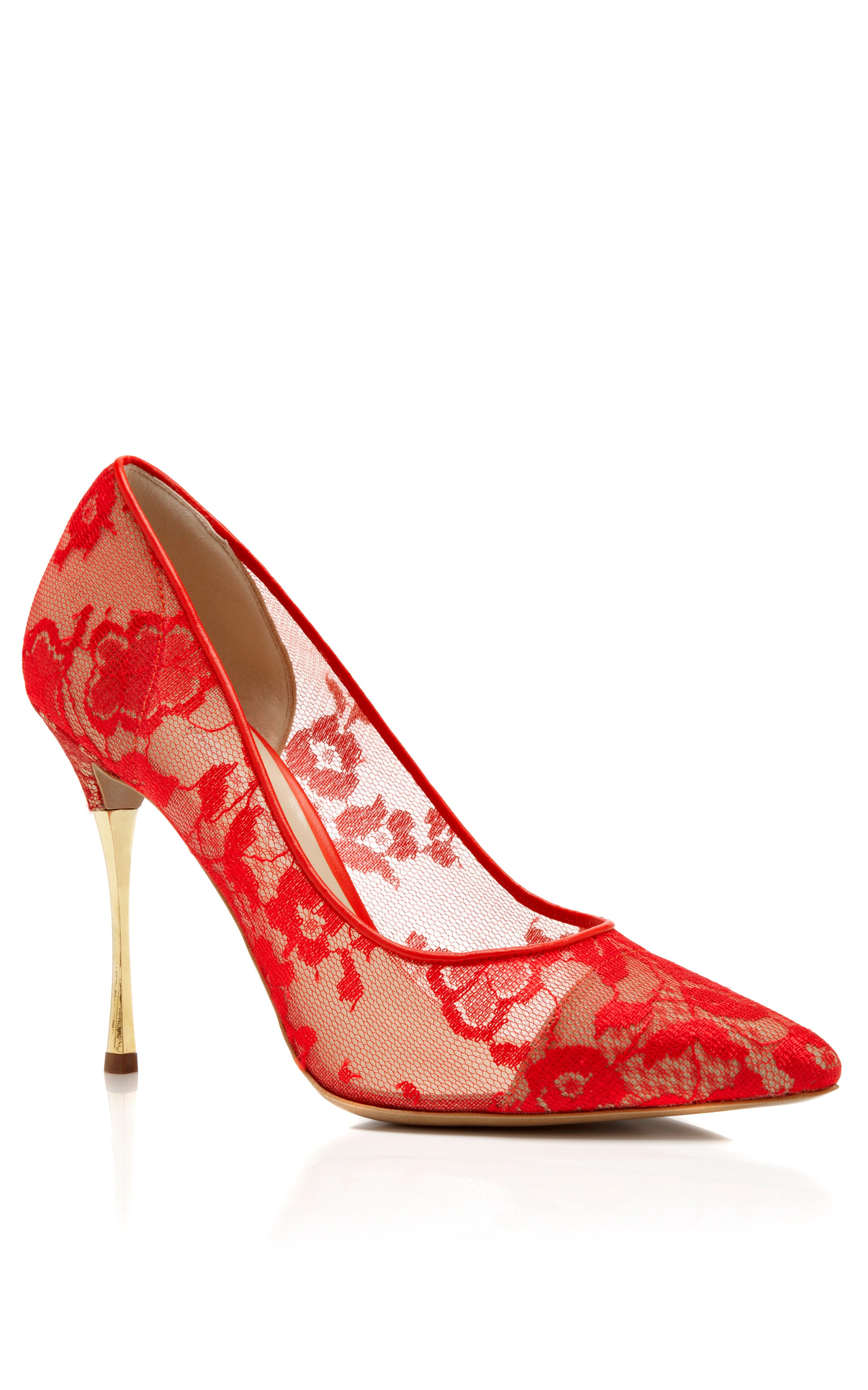 Lyst - Nicholas Kirkwood Lace Pump in Red