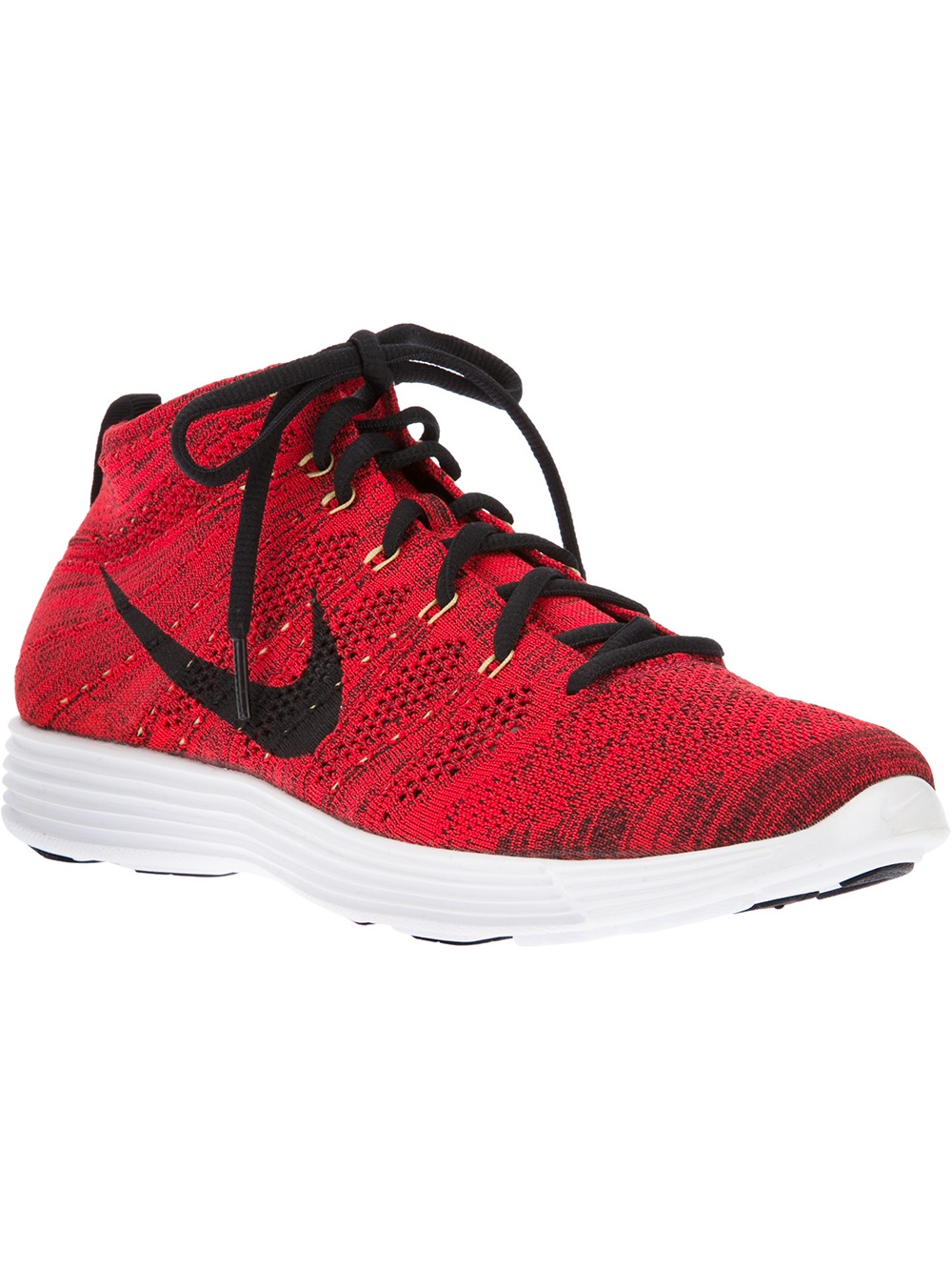 Nike Lunar Flyknit Chukka Trainer in Red for Men | Lyst