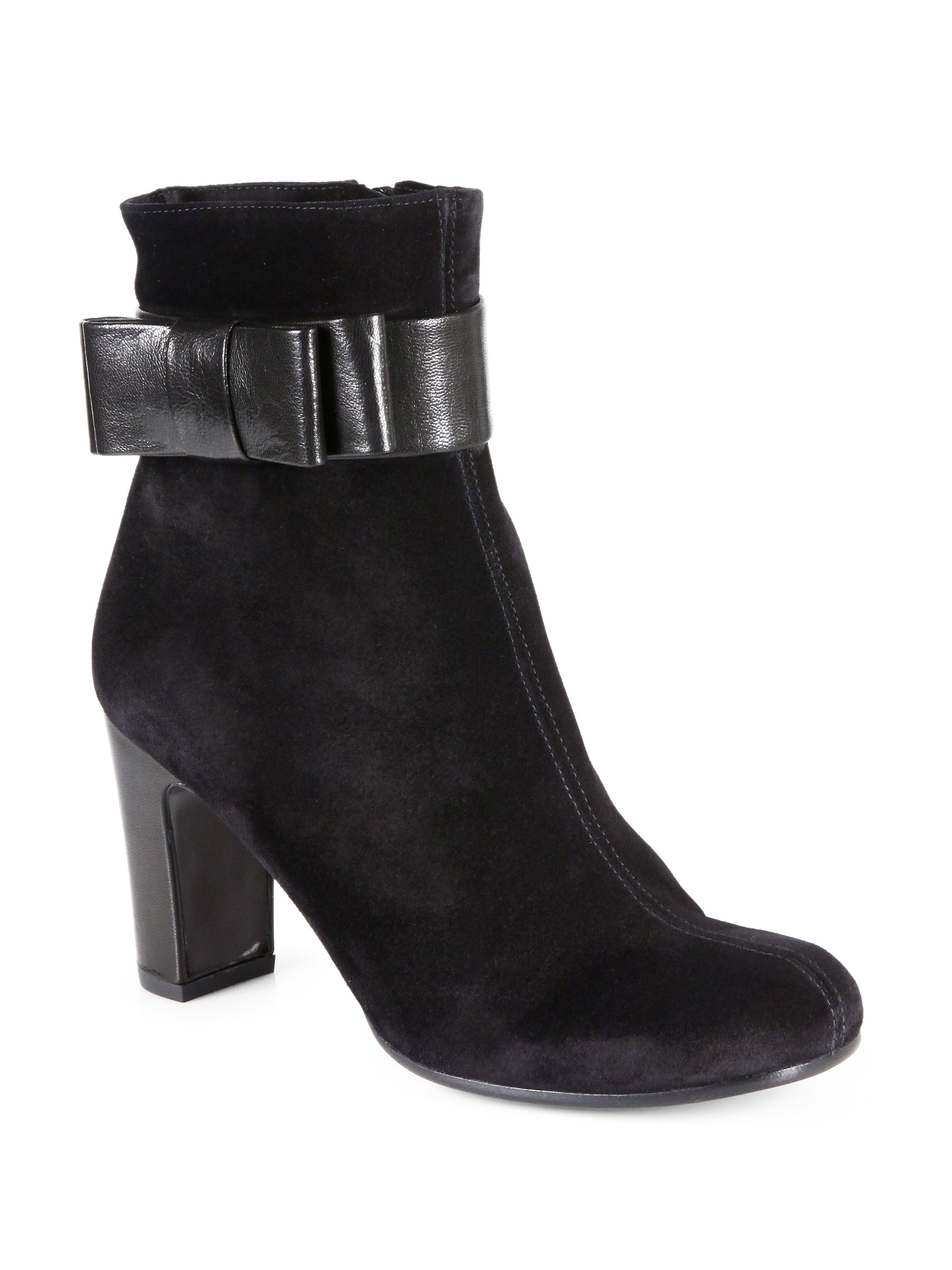 Chie Mihara Friend Suede Leather Ankle Boots in Black | Lyst