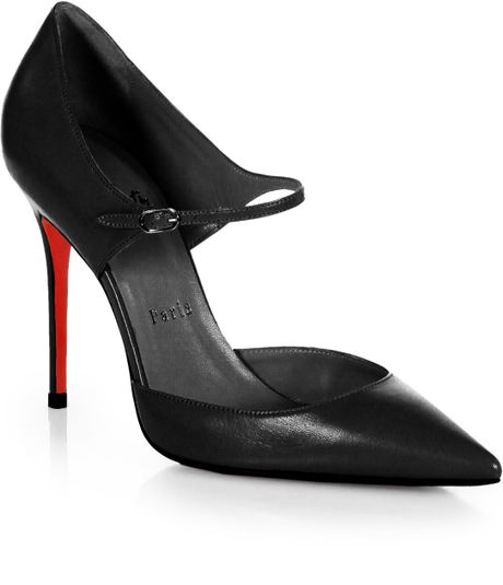 Christian Louboutin Tirana Leather Mary Jane Pumps in Black | Lyst