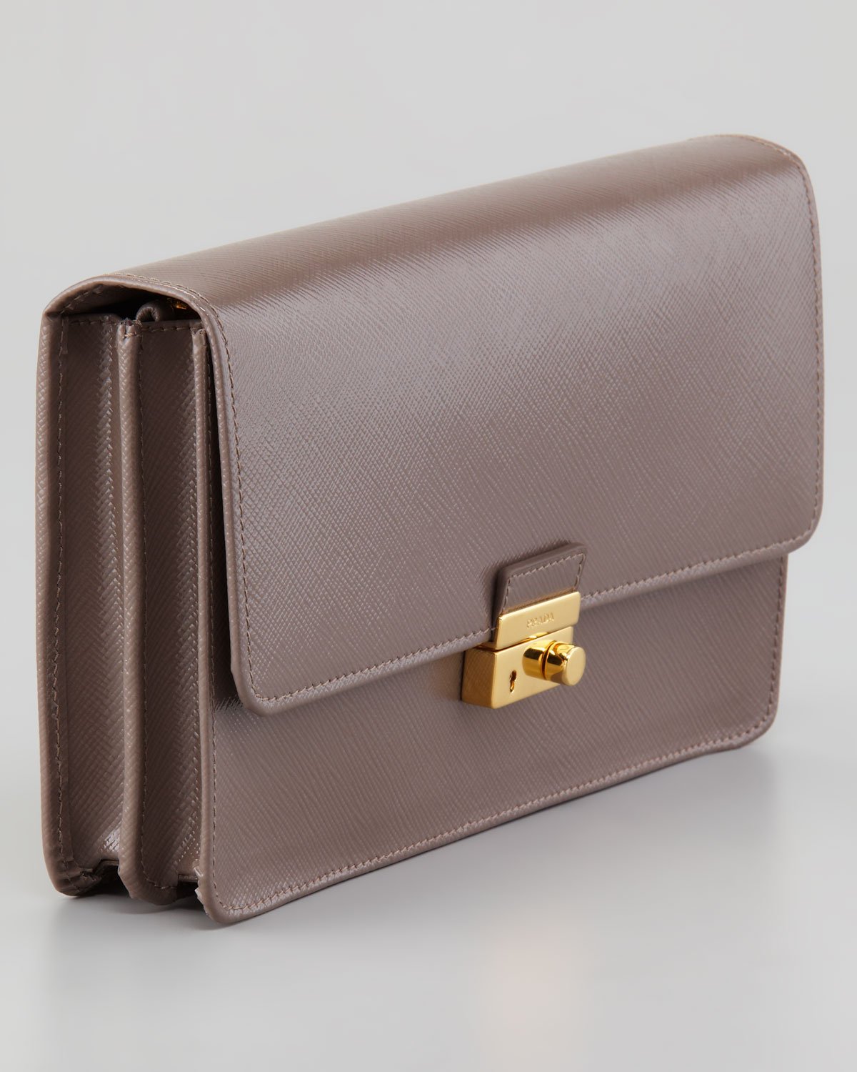 prada online shop deutschland - Prada Saffiano Vernice Lock Case Clutch Bag in Brown (dark gray ...