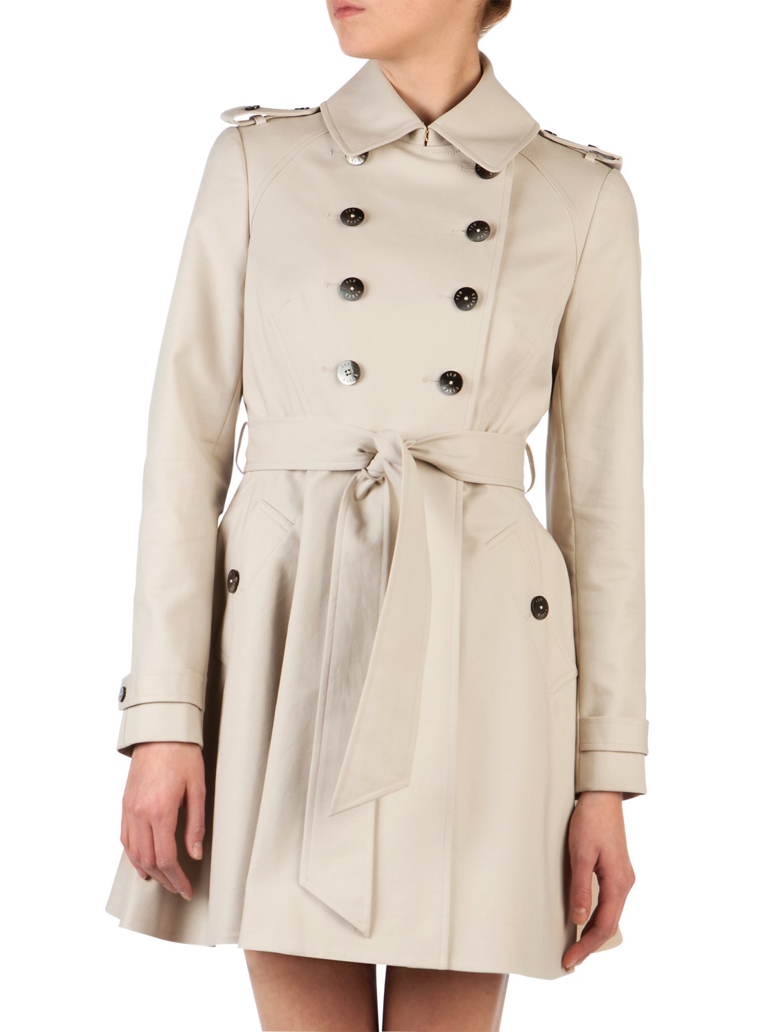 Ted Baker Moriah Double Breasted Coat in Natural - Lyst