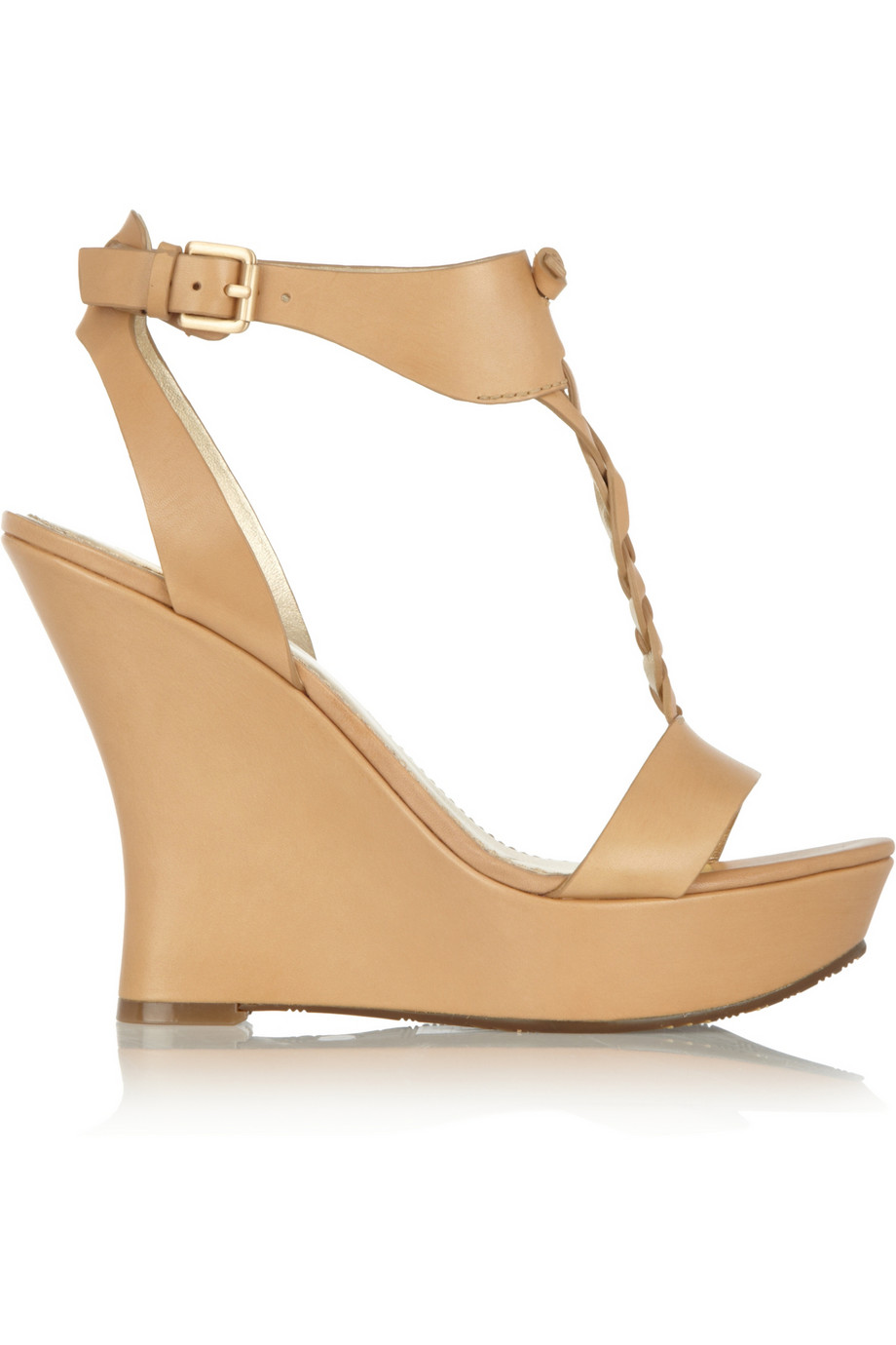 Belle by sigerson morrison Leather Wedge Sandals in Natural | Lyst