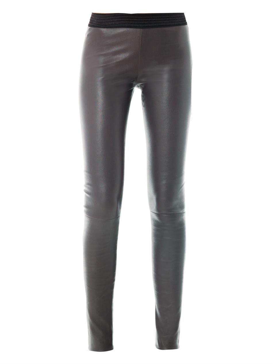 Drome Leather Leggings in Gray (grey) | Lyst