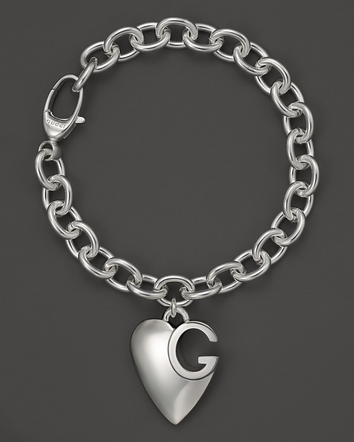 Lyst Gucci Sterling Silver Lucky Charms Bracelet with Heart Charm in