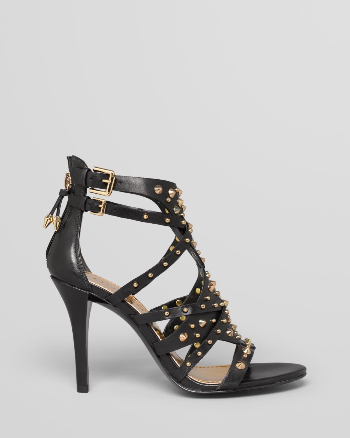 Guess Sandals Laidea Studded High Heel in Black | Lyst