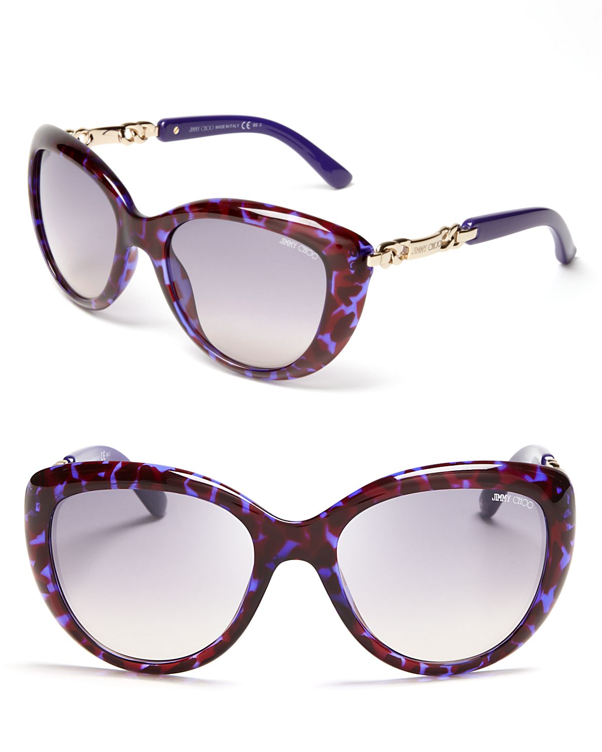 Lyst - Jimmy Choo Link Temple Cateye Sunglasses in Purple