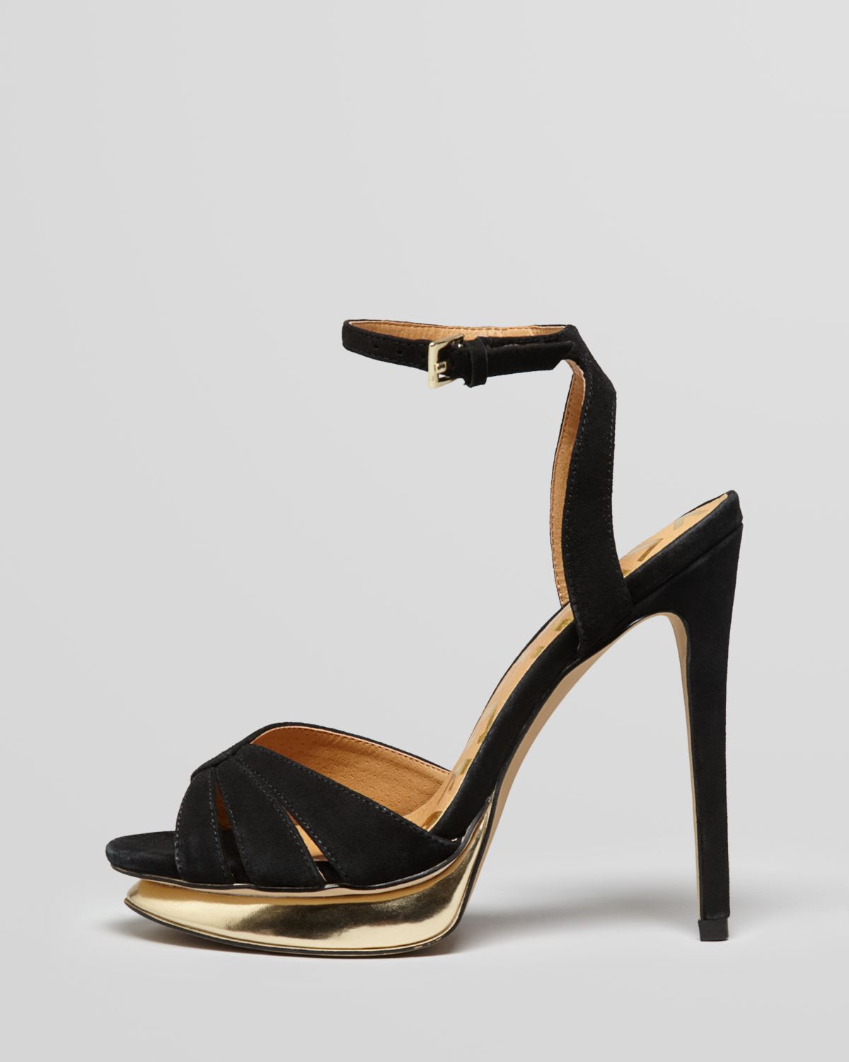 high heel platform sandals black