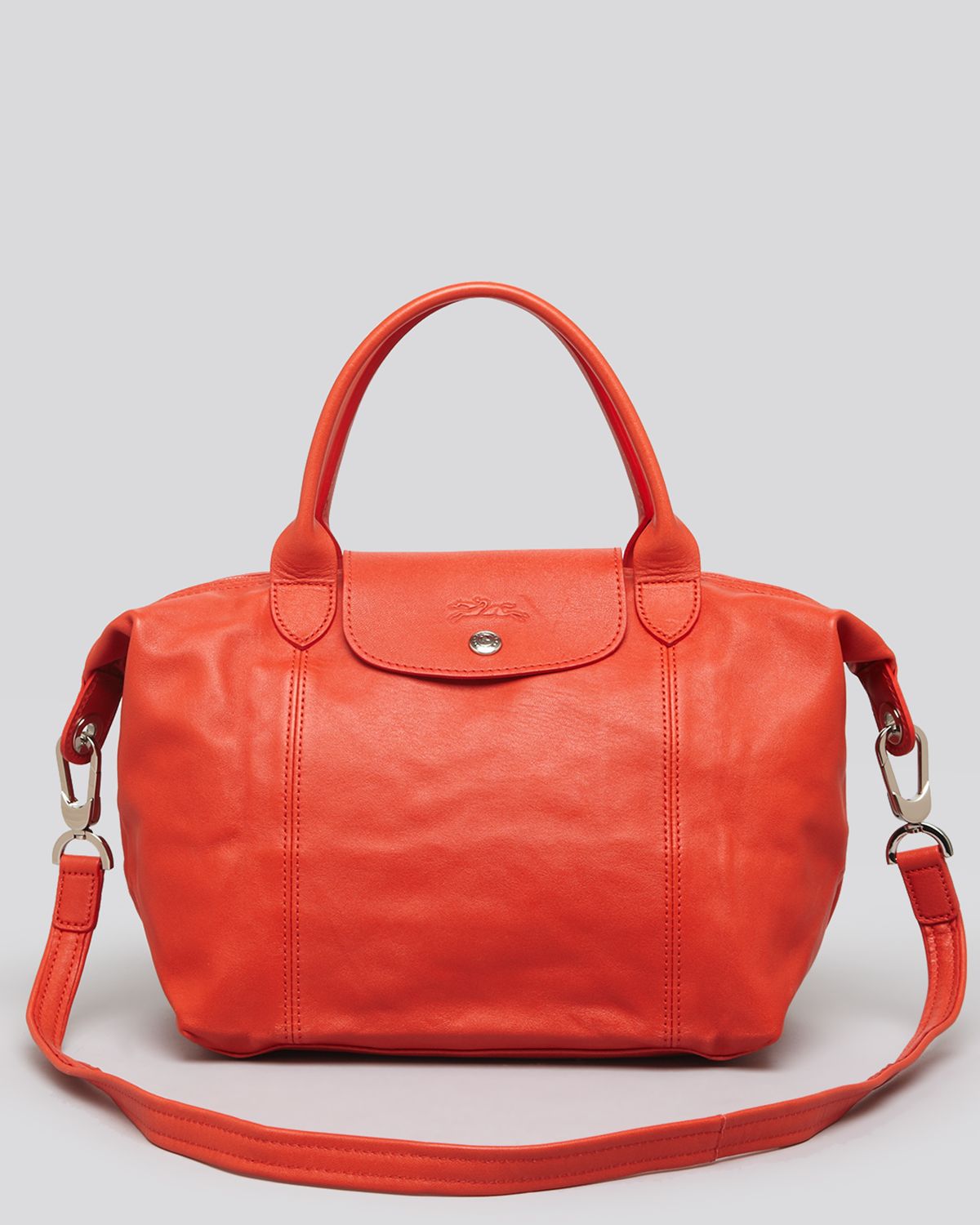 Longchamp Shoulder Bag Le Pliage Leather Cuir Small in Red Lyst