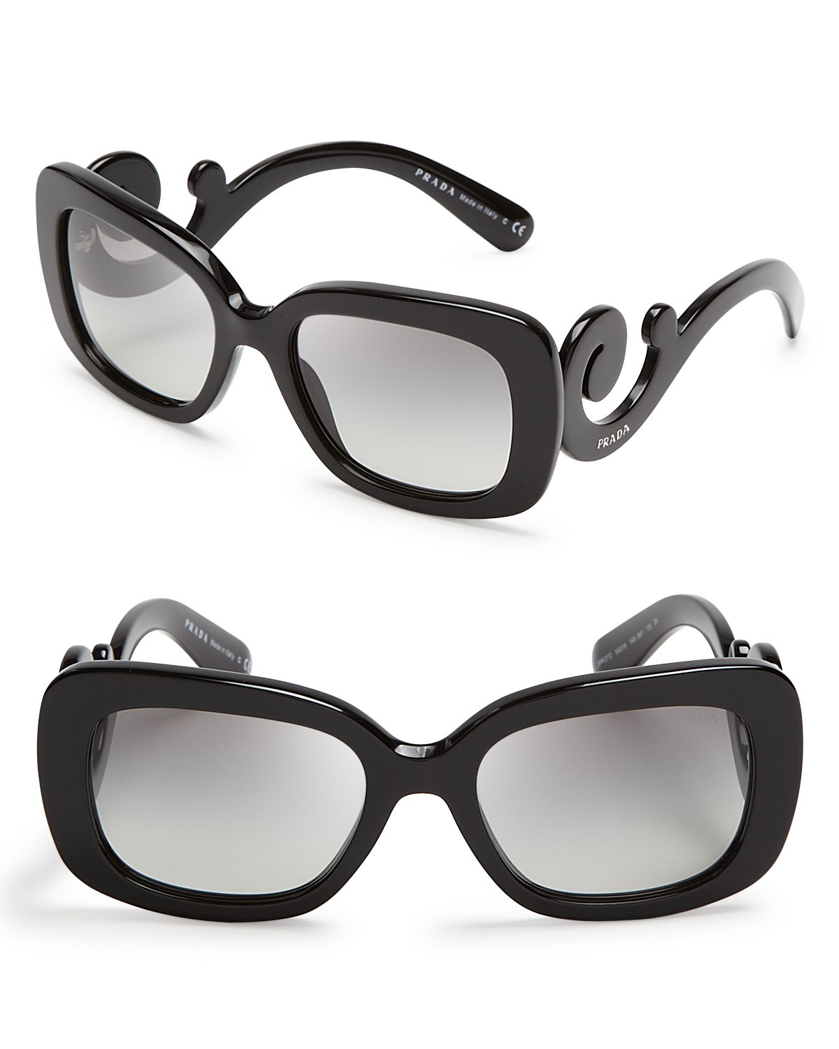 Prada Rectangle Baroque Sunglasses 54mm In Black Lyst 