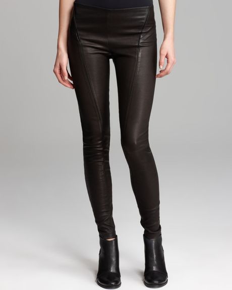 Theory Leather Leggings Miana Danish in Black | Lyst