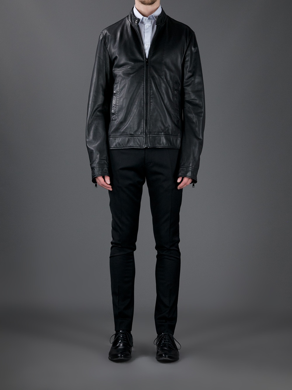 Lyst - Dolce & Gabbana Leather Jacket in Black for Men