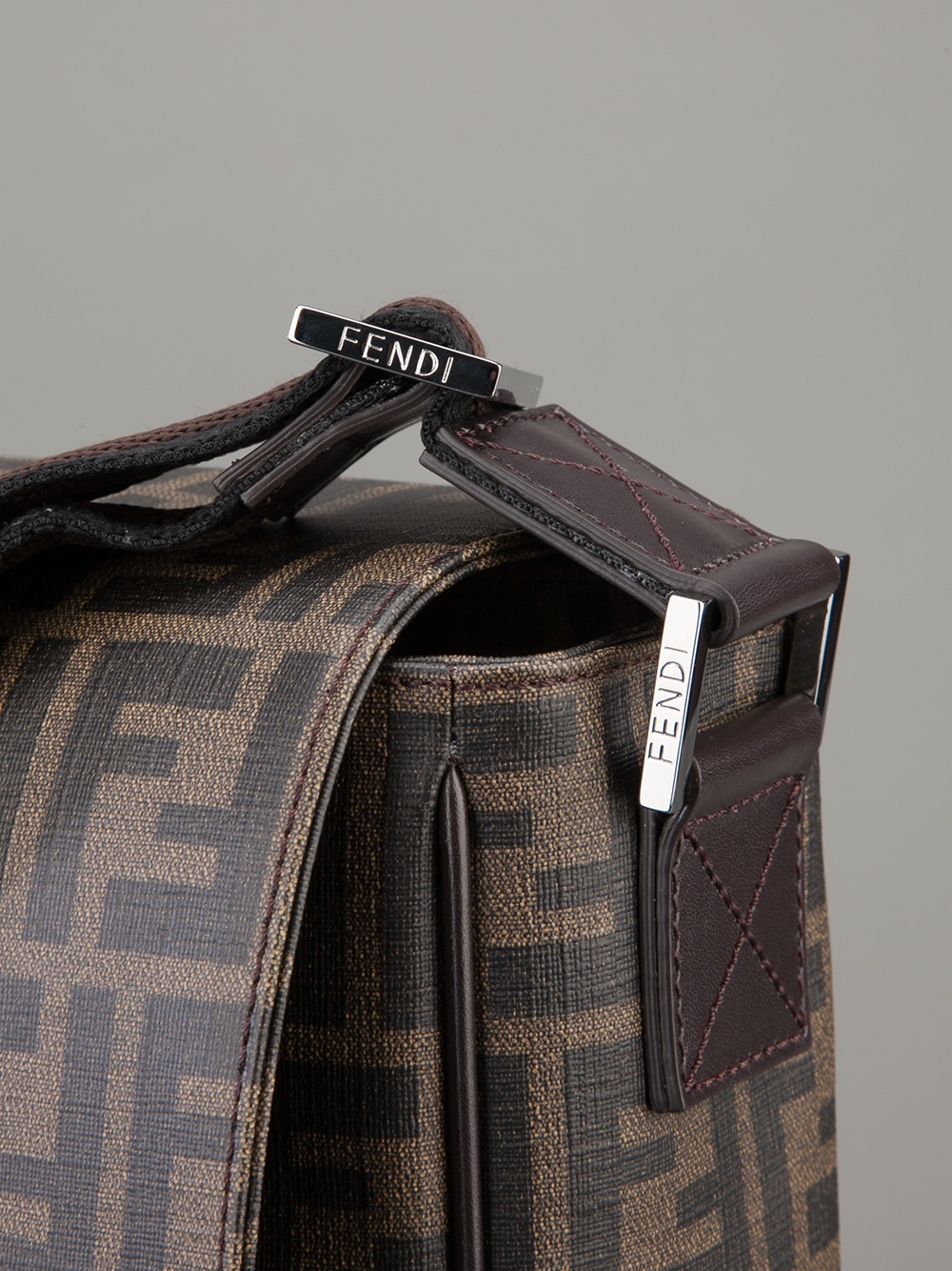 Lyst - Fendi Monogram Messenger Bag in Brown for Men