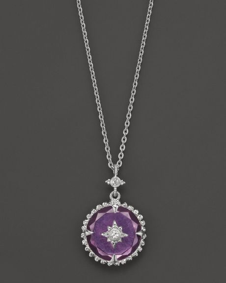 Judith Ripka Sterling Silver Laguna Stone Pendant Necklace in Purple ...