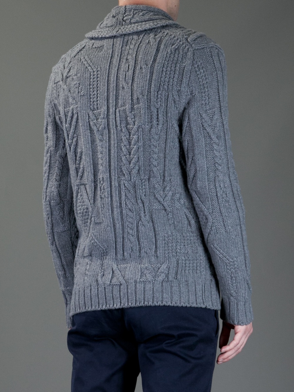 Lyst - Woolrich Fair Isle Knit Cardigan in Gray for Men