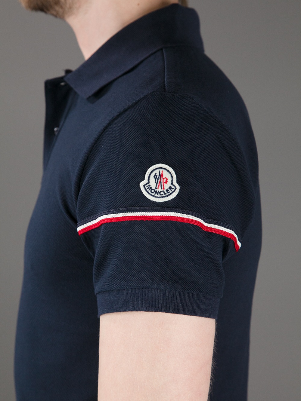 mens blue moncler polo