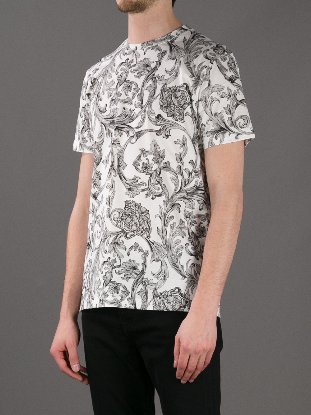 Versace Long Sleeve Constellations T-shirt in Black for Men | Lyst