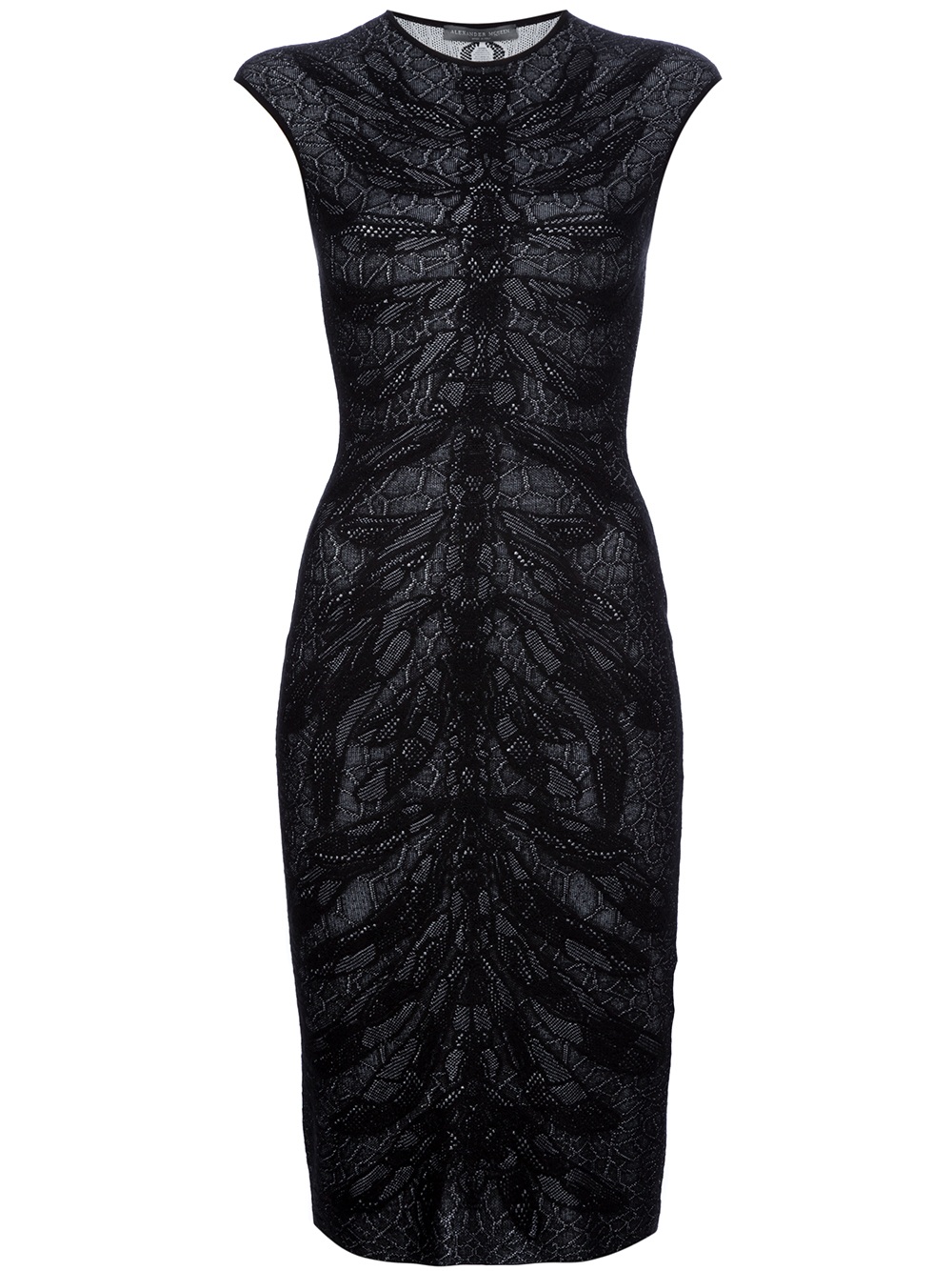 Lyst - Alexander Mcqueen Jacquard Textured Dress in Black