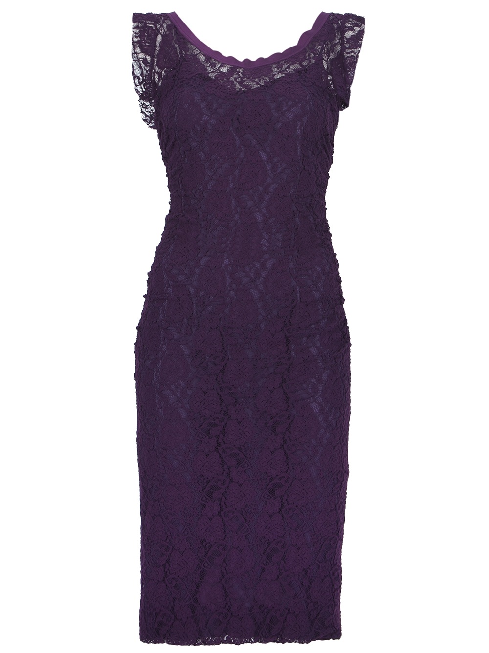 Dolce & gabbana V-Back Lace Dress in Purple | Lyst