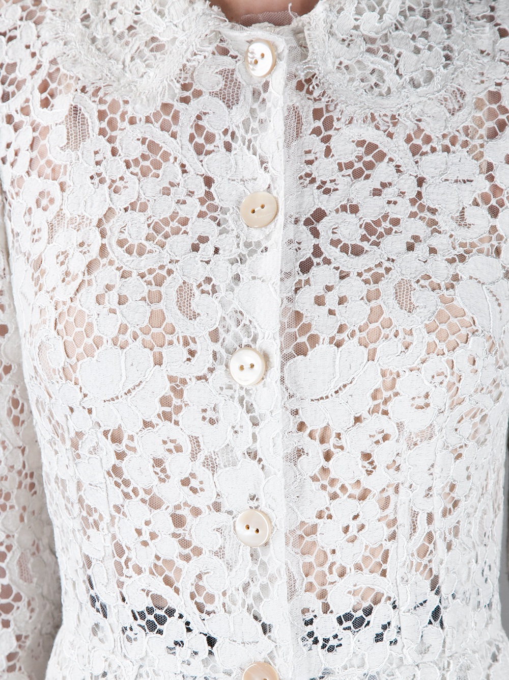 Lyst - Dolce & Gabbana Sheer Lace Jacket in White