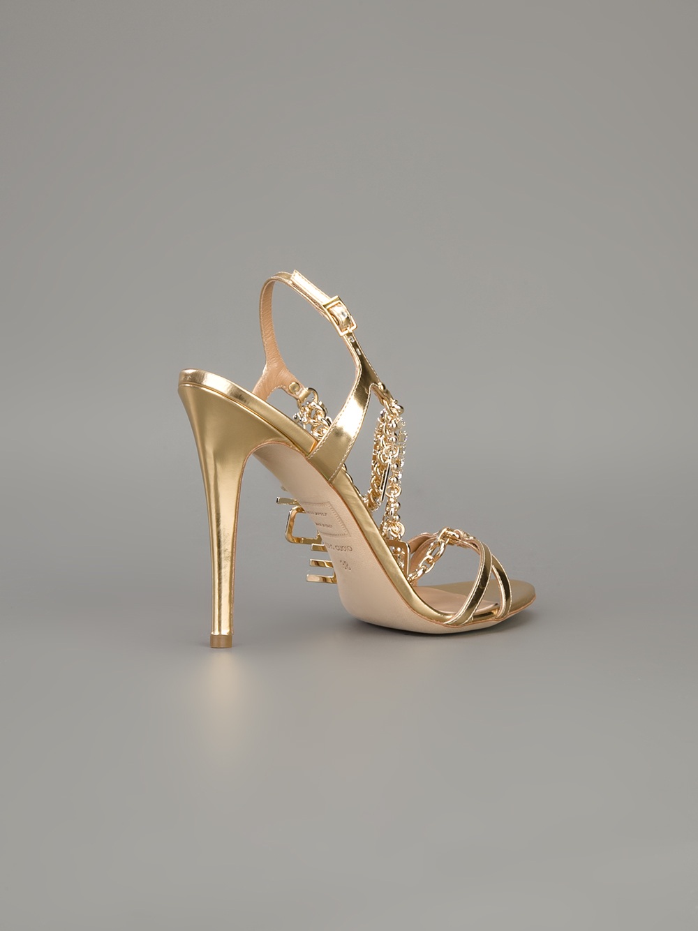 DSquared² Chain Detailed Sandal in Metallic Lyst