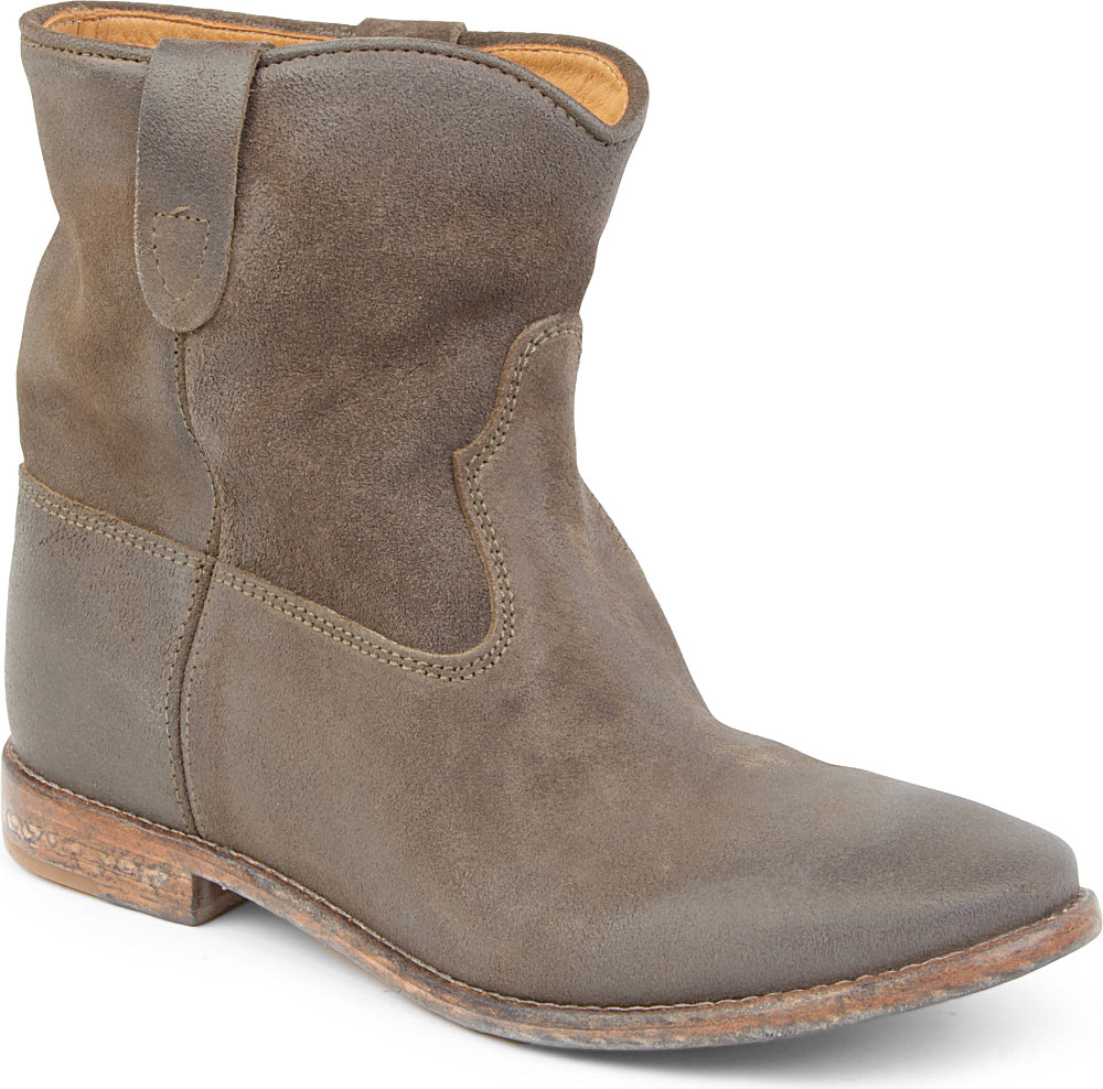 Isabel Marant Crisi Suede Ankle Boots in Brown (taupe) | Lyst