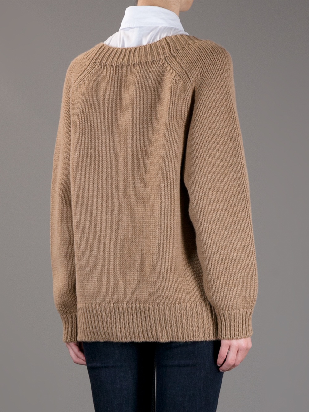 Jil Sander Camel Hair Sweater in Brown - Lyst