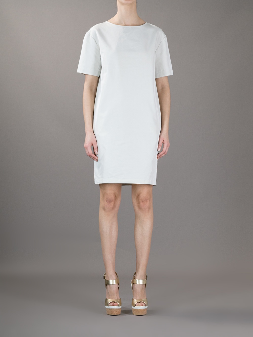 short white shift dress