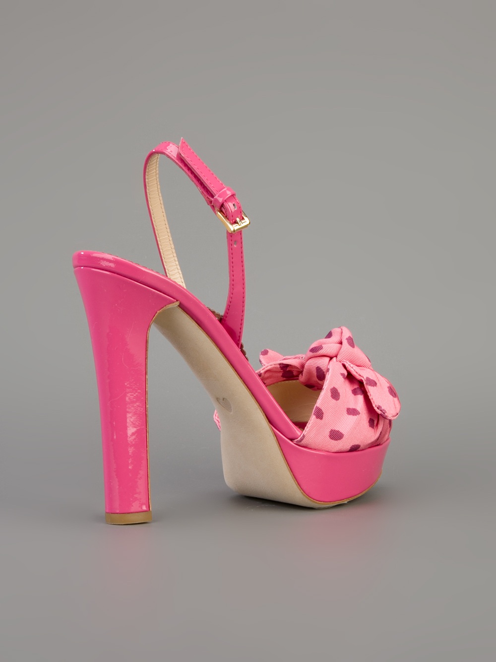 Lyst - Boutique Moschino Polkadot Bow Sandal in Pink