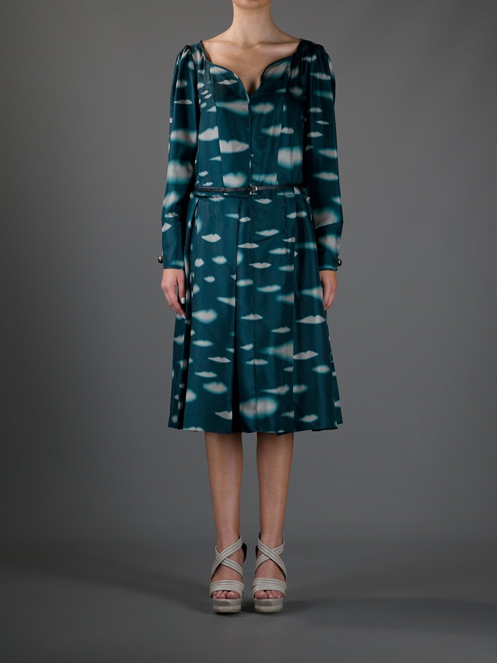 Lyst - Sonia Rykiel Printed Dress in Blue