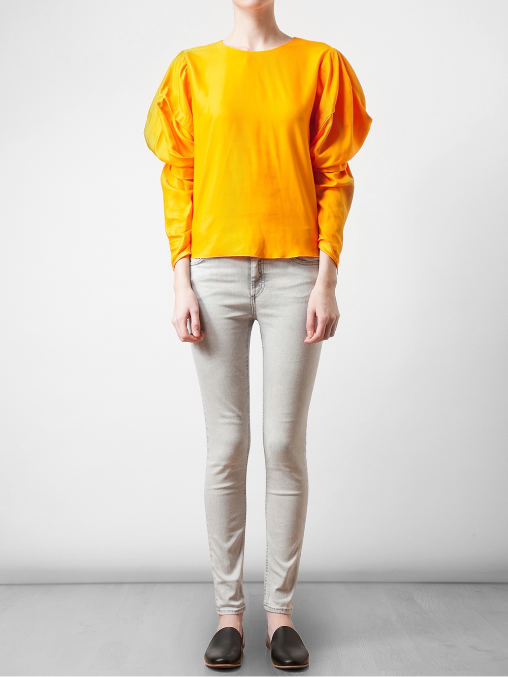 Lyst - Acne Studios Puff Sleeve Top in Orange