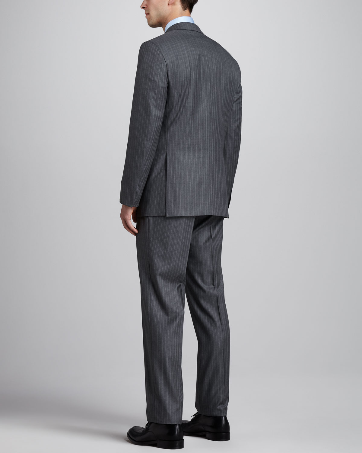 Brioni Pinstripe Suit Light Grayblue in Gray for Men - Lyst