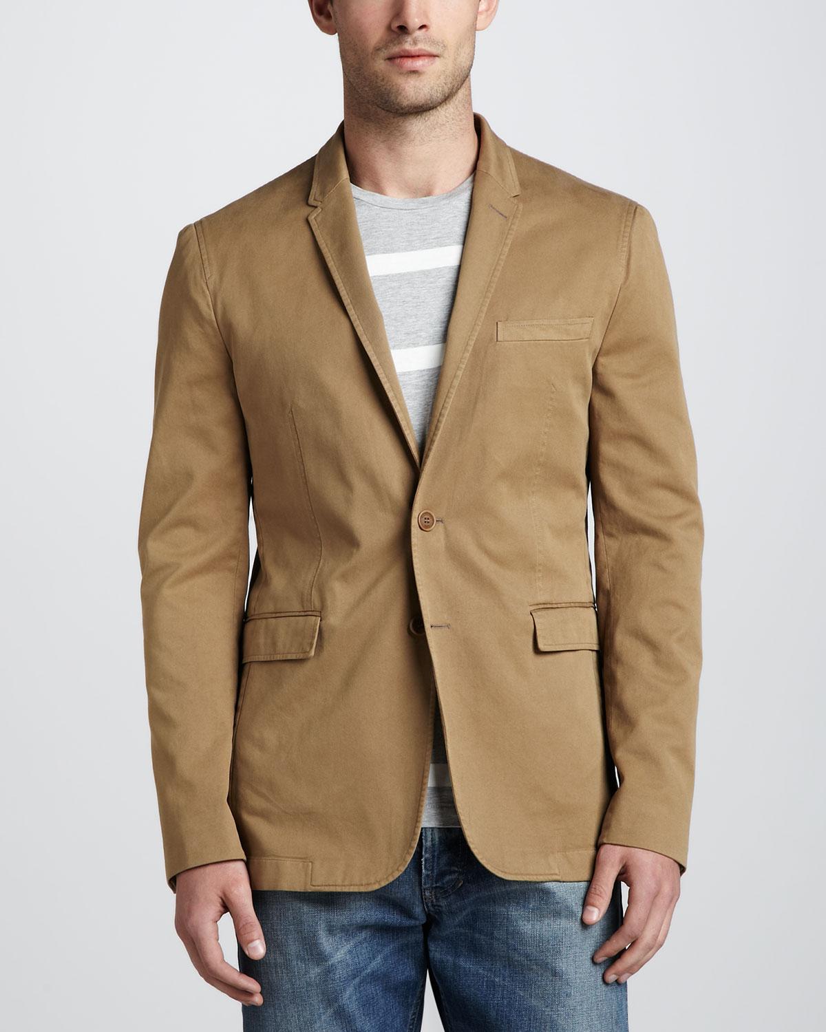 Lyst Burberry Brit Twill Sport Coat in Brown for Men