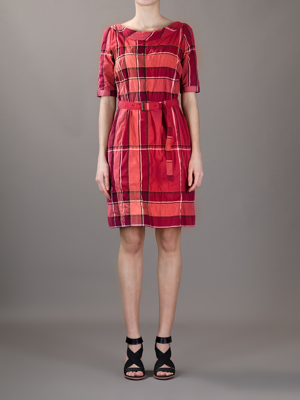 Lyst - Burberry brit Kristie Plaid Dress in Red