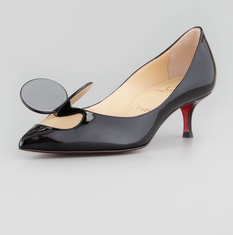 Christian Louboutin Madame Mouse Low-heel Patent Red Sole Pump in Black ...